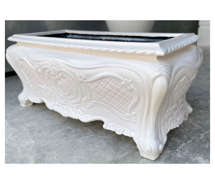 Grace GQ-102/B 1150x600x450mm Exotic Royal Design Garden GRP Planters for Interior and Exterior - White - Zoom Image 4