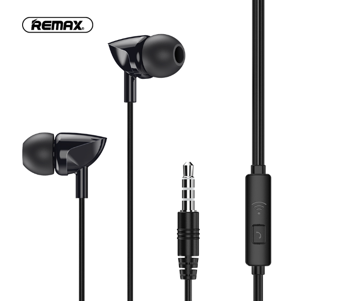 Remax RW-106 Wired Earphone For Calls and Music -Black - Zoom Image 1