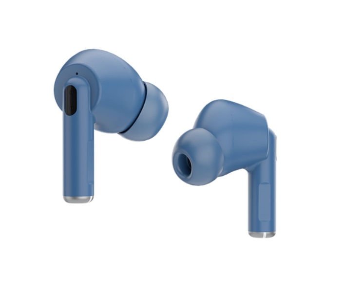 Porodo PD-STWLEP006-BU 24dB Active Noise Cancellation and Touch Controls Soundtec Wireless Earbuds with Wireless Charging - Blue - Zoom Image 4