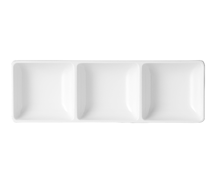 Delcasa DC2321 9 Inch Melamine 3 Divider Sauce Bowl - White - Zoom Image 3