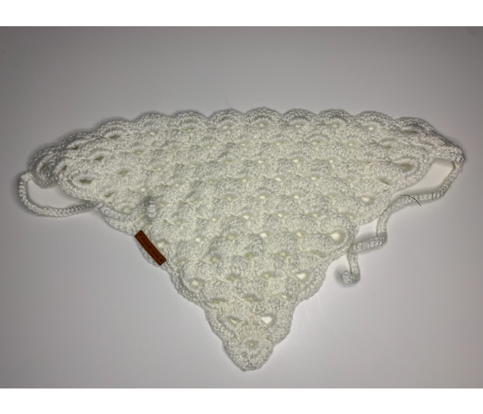 Crochet CBS-2 Bandana Soft Handmade Scarf for Girls - White - Zoom Image 1