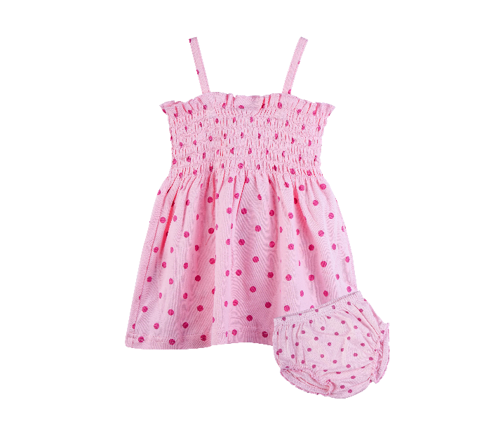 Popees Nuvo Comfortable Sleeveless Frock with Trousers for 3 Years Babies - Pink - Zoom Image 1