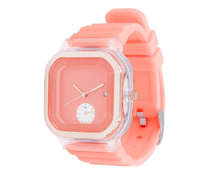 Pearl 6254 Fashionable Solid Square Watch for Women - Orange - Zoom Image