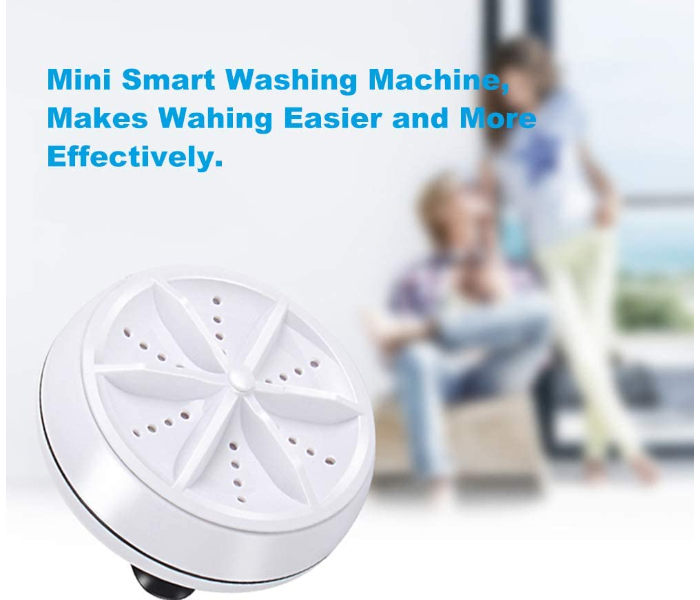 FN- 2 in 1 Ultrasonic Turbo Washing Machine Portable Washer and Rotary Mini Washing Machine - White - Zoom Image 6