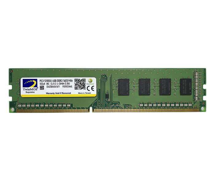 TwinMOS 4GB DDR3 1600MHz U-DIMM RAM for Desktop - Zoom Image 1