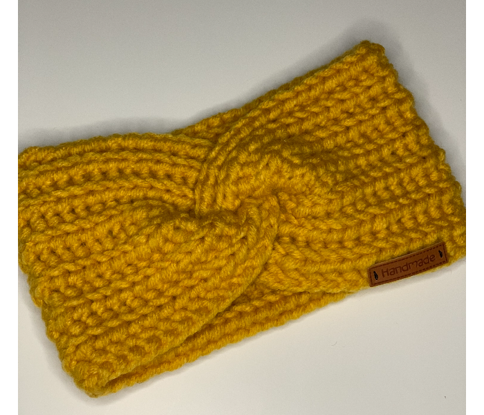 Crochet CAHB-1 Twisted Soft Handmade Ear Warmer Headbands for Adults - Yellow - Zoom Image 1