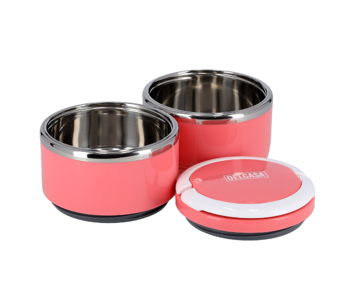 Delcasa DC1622 1.1 Litre Two layer Leak Proof Lunch Box with Airtight Lid - Pink - Zoom Image 4