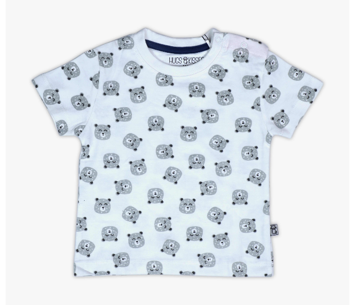 Hugs and Kisses SU19SSV11A 6-9Month Winnie The Pooh Kids Round Neck T-shirt and Pant -White and Grey  - Zoom Image 1