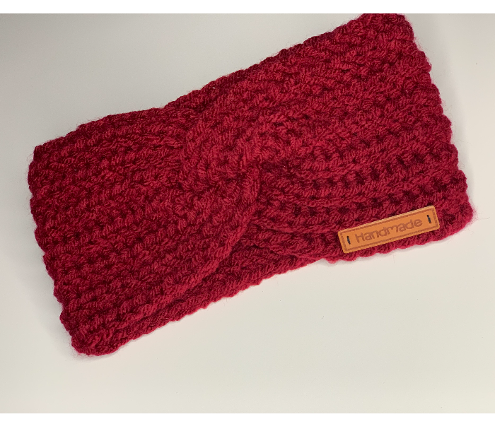 Crochet CCHB-2 Twisted Soft Handmade Ear Warmer Headbands for Kids - Red - Zoom Image 1