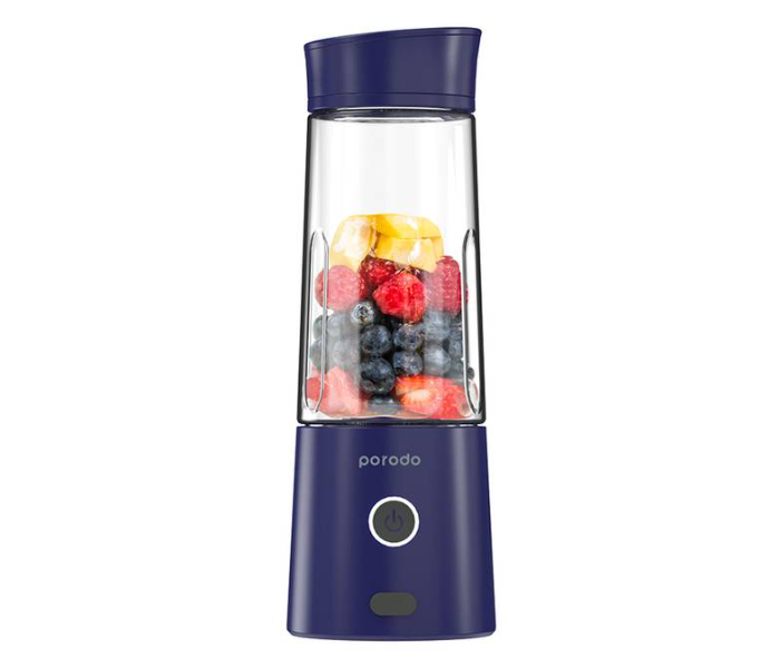 Porodo PD-PJW6B-BU 126Watts 6-Stainless Steel Blade Portable Electric USB Rechargeable Juice Blender- Blue - Zoom Image 1