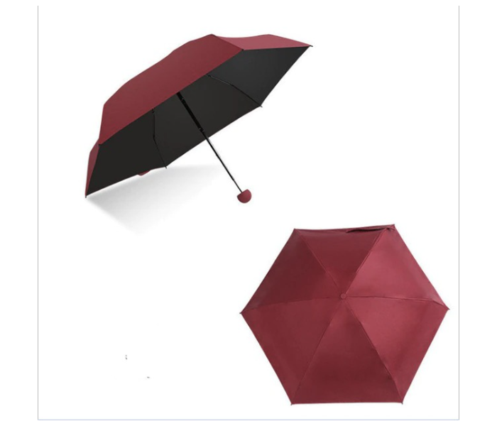 FN-SKEIDO 5 Folding Ultra Light Mini Pocket Umbrella - Wine Red - Zoom Image 2