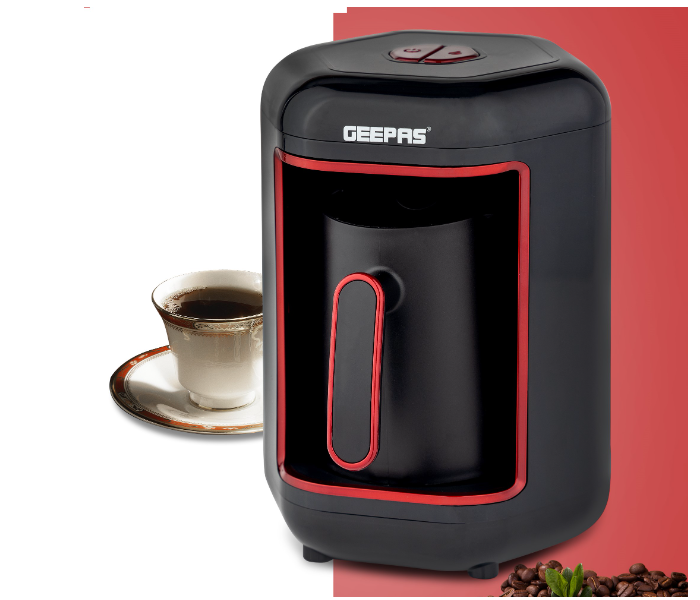 Geepas GCM41515 400W Turkish Kettle For Coffee and Tea -Black and Red - Zoom Image 1