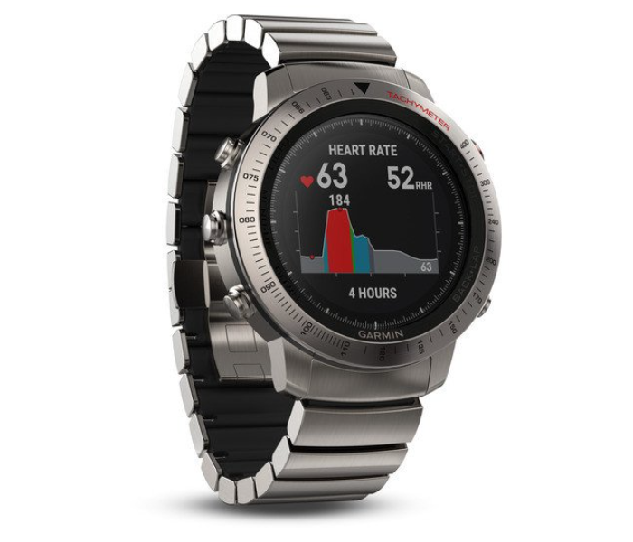 Garmin 010-01957-02 Fenix Chronos Smartwatch with Brushed Stainless Steel Band - Silver - Zoom Image 3