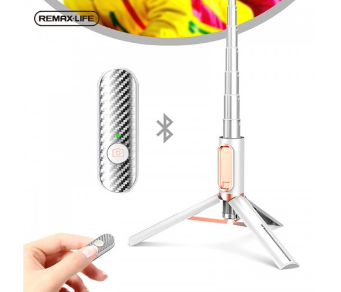 Remax RL-EP05 Life Swein Series  2 in 1 Tripod and Selfie Stick Combo -White - Zoom Image 2