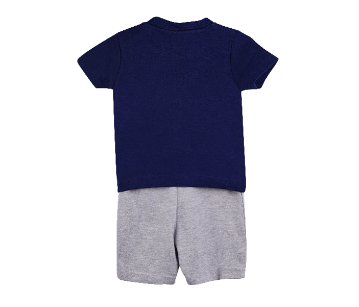 Popees Lebon Comfortable Half Sleeve Tshirt with Shorts for 2 Years Babies - Blue and White - Zoom Image 2