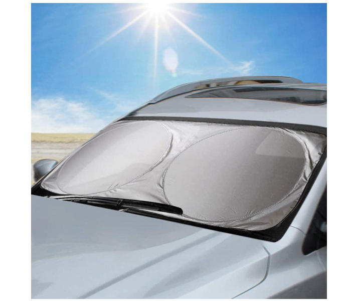 6 Piece Set Foldable Car Sunshade Cloth for Front Window - Silver - Zoom Image 1