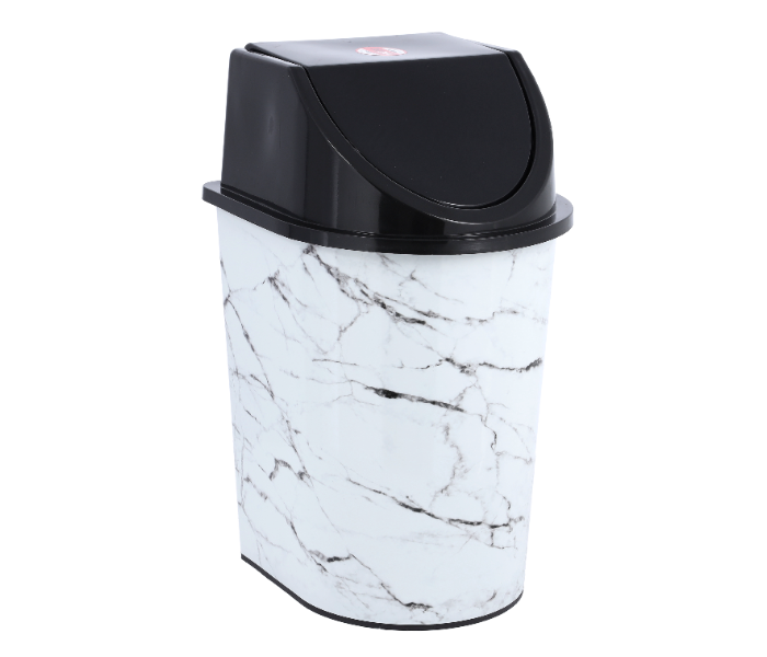 Delcasa DC1972 13Liter Lightweight Plastic Dustbin -Black and White - Zoom Image 1