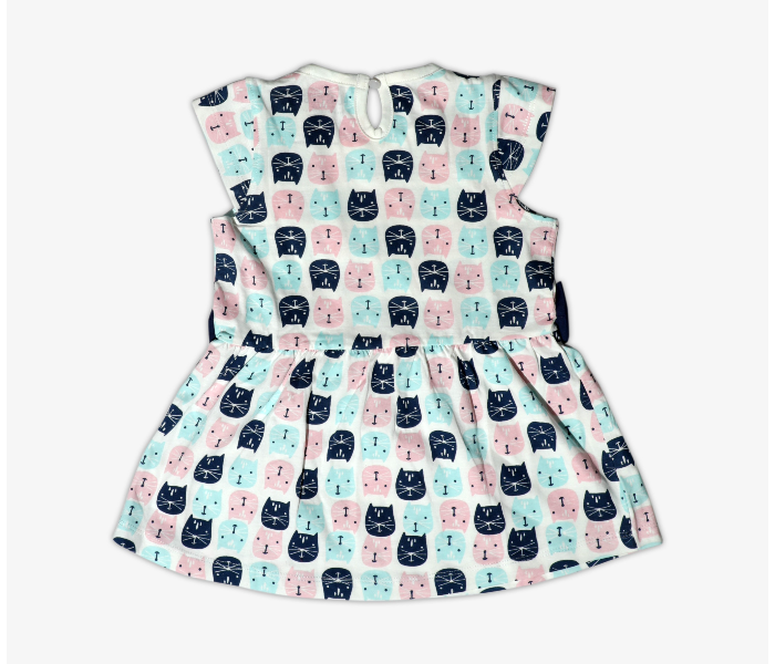 Hugs and Kisses SU19MGL18 9-12Month Cute Kitty Baby Girl Frocks -Blue and Pink - Zoom Image 2