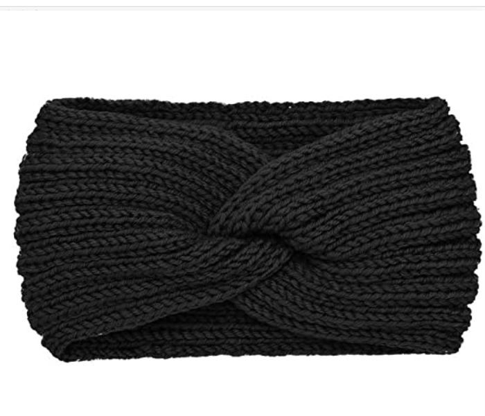 Crochet CCHB-4 Twisted Soft Handmade Ear Warmer Headbands for Children - Black - Zoom Image