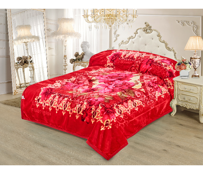 Stargold SG-BL2032 9Lbs 2Ply Single Bed Embossed Super Soft Blanket - Red and Pink - Zoom Image