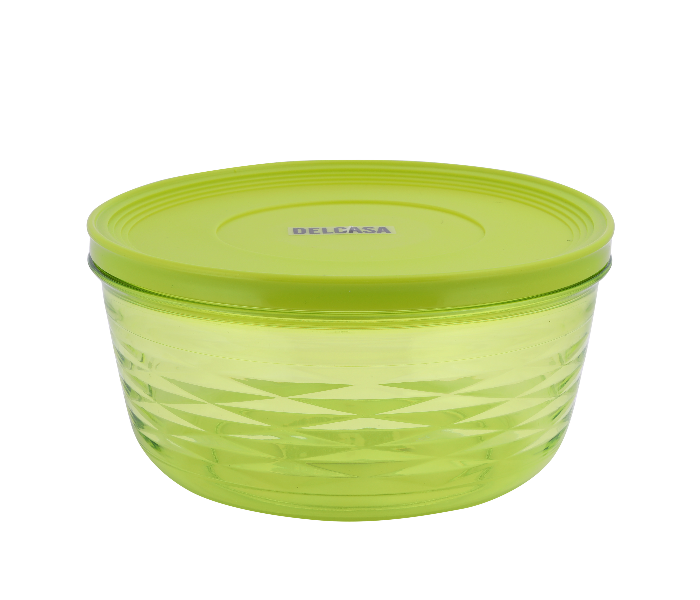 Delcasa DC1636 3 Pieces Multipurpose Transparent Round Container Set - Green - Zoom Image 2