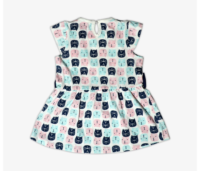 Hugs and Kisses SU19MGL18 Cute Kitty Baby Girl Frocks and Shots -Blue and Pink - Zoom Image 2