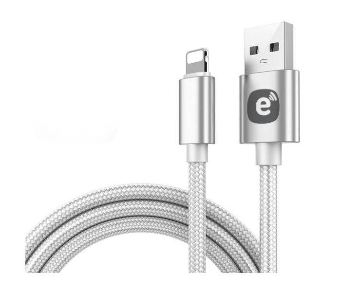 Elexro Elex-LC3002-WH 1 Metre Nylon USB-A to Lightning Cable - White - Zoom Image