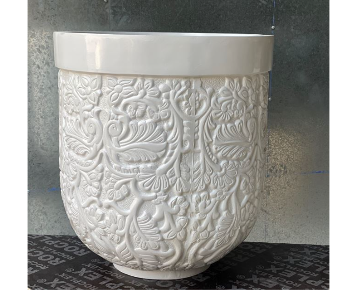 Grace GQ-108/A 540x660mm Exotic Royal Design Garden GRP Planters for Interior and Exterior - White - Zoom Image 2