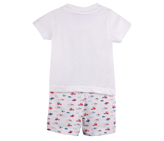 Popees Barry Comfortable Tshirt with Shorts for 2 Years Babies - White - Zoom Image 2