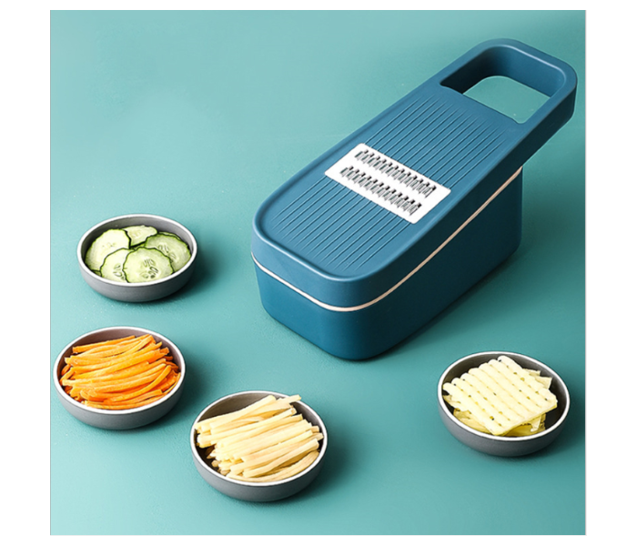 FN-Multi-Functional Nordic Style Durable Vegetable Grater with Storage Box - Blue - Zoom Image 1