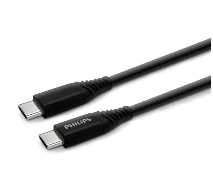 Philips DLC5206C-00 2meter USB-C 3.0 to USB-C Braided Cable -Black - Zoom Image 1