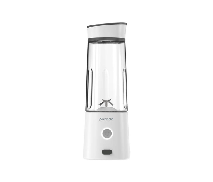 Porodo PD-PJW6B-WH 126Watts 6 Stainless Steel Blade BPA Free Electric USB Rechargeable Juice Blender - White - Zoom Image 2