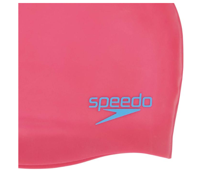 Speedo Junior Plain Moulded Silicone Swimming Cap - Red - Zoom Image 2