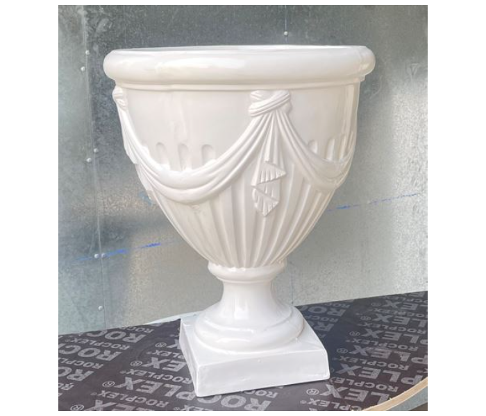 Grace GQ-503/A 470x585mm Exotic Royal Design Garden GRP Planters for Interior and Exterior - White - Zoom Image 2