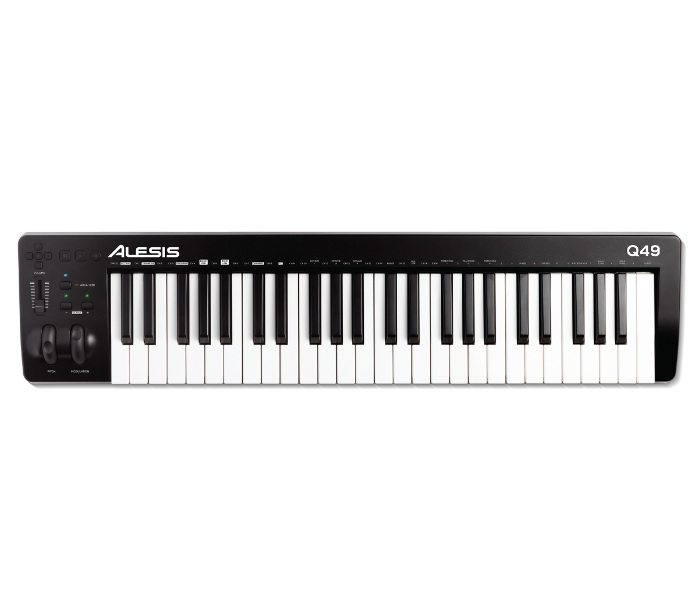 Alesis Q49 MKII 49 Key USB MIDI Keyboard Controller with Full Size Velocity Sensitive Synth Action Keys - Black - Zoom Image 1