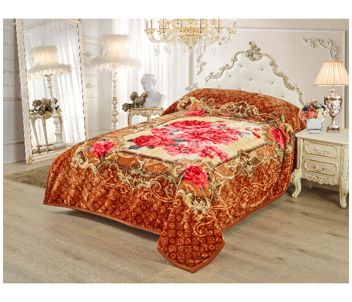 Stargold  SG-BL2036 14Lbs 2Ply Double Bed Embossed Super Soft Blanket - Light Brown - Zoom Image