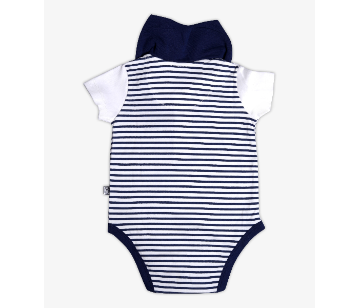 Hugs and Kisses SU19SSV04 3-6 Month Born Voyager Onesies for New Born -Blue and White - Zoom Image 2