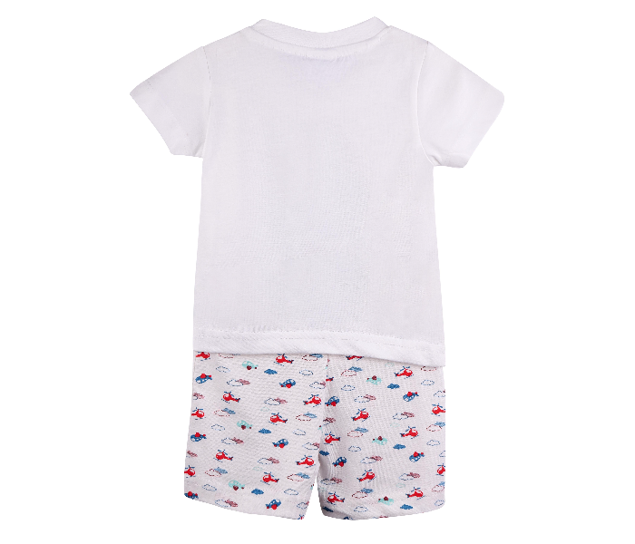 Popees Barry Comfortable Tshirt with Shorts for 1 Year Babies - White - Zoom Image 2