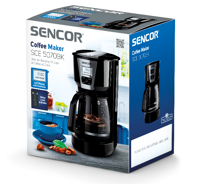 Sencor SCE5070 1000W 1.8Liter Coffee Maker with LCD Display-Silver and Black - Zoom Image 12