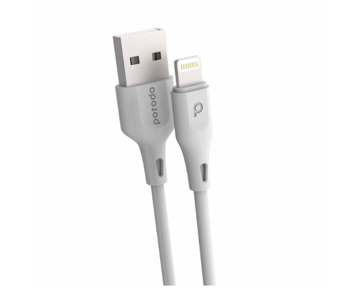 Porodo PD-U3LC-WH 3 Meter Durable PVC Lightning Cable with Fast Charge and Data Connector - White - Zoom Image 2