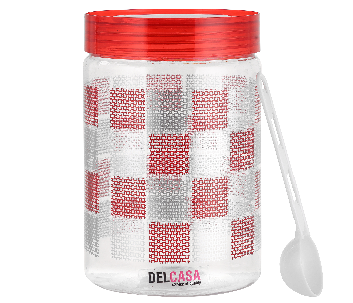 Delcasa DC2182 1500ml Lightweight Plastic Canister - Red - Zoom Image 1