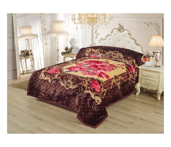 Stargold  SG-BL2034 11Lbs 2Ply Double Bed Embossed Super Soft Blanket - Coffee Brown - Zoom Image