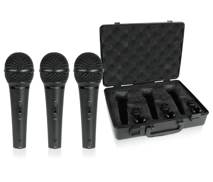 Behringer ULTRAVOICE XM1800S Set of 3 Dynamic Cardioid Vocal Microphones - Black - Zoom Image 2