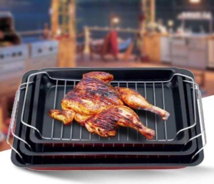 Royalford RF7679 Roaster Tray with Grill - 3 Pieces - Zoom Image 2