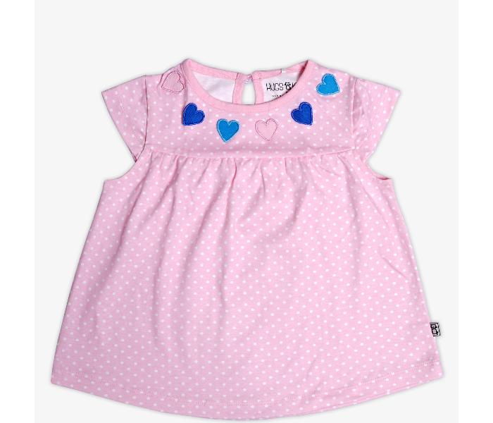 Hugs and Kisses SU19MGL01 6-9Month Hearty Revenge Baby Girl Frocks With Shorts-Pink - Zoom Image 1