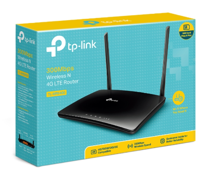 TP-Link TL-MR6400 300Mbps Wireless 4 Lan Port 4G Lte Router -Black - Zoom Image 4