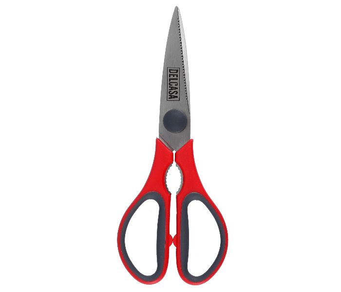 Delcasa DC1839 8 Inch Durable Kitchen Scissors with Stainless Steel Blade - Red - Zoom Image 3