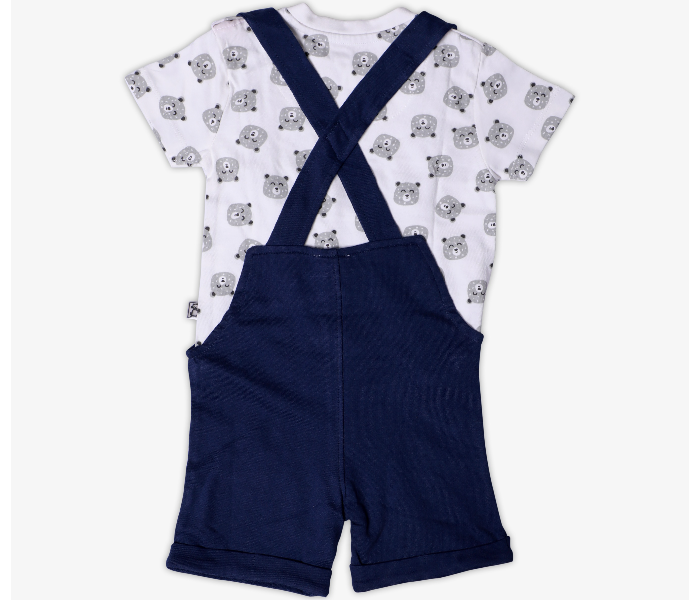 Hugs and Kisses SU19SSV19 6-9 Month Bearholic Baby Dungarees -Blue and White - Zoom Image 2