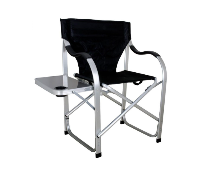 Portable DR-ALMDTN Foldable Camping Director Chair with Side Table -Black - Zoom Image 1