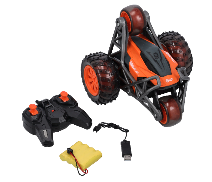 Merriboy MBRC1992 4 Wheel Remote Control Tumbling Stunt Toy Car with Light Mini Deformation for Kids - Orange - Zoom Image 1